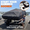 image:imageMockins Large Waterproof Boat Cover 2022 Ft  Trailerable AllWeather 600D Polyester Oxford Boat Tarp with 100 Beam Width  Fits Bass Fishing amp Runabout Boats  Includes TieDown Straps amp Ratchets2023 x 100  600D  Large