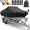 image:imageMockins Large Waterproof Boat Cover 2022 Ft  Trailerable AllWeather 600D Polyester Oxford Boat Tarp with 100 Beam Width  Fits Bass Fishing amp Runabout Boats  Includes TieDown Straps amp Ratchets2023 x 100  600D  Large