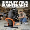 image:imageMockins TBar Heavy Duty Wheel Chocks for Trailer Truck Bed amp Garage Use  23 Wide Stabilizer Base Motorcycle Front Stand  Tire Chock For Up to 71 Tires  Cruiser Bobber amp Dirt Bike Wheel Stand